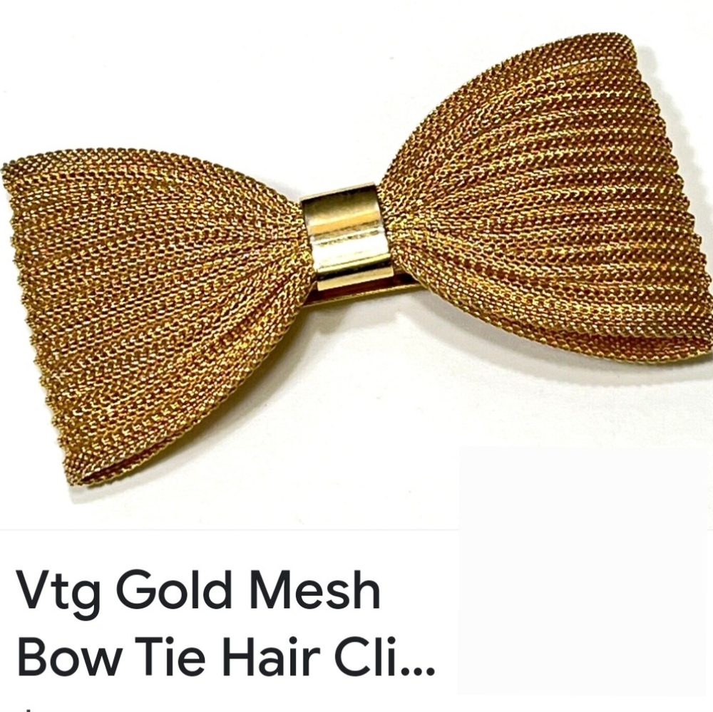 VINTAGE GOLD MESH TIE HAIR CLIP